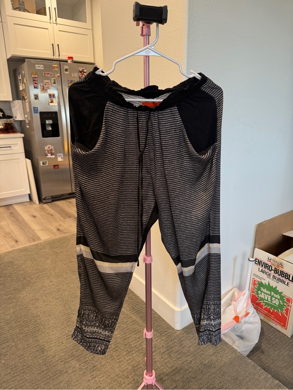 Clover Canyon black, white and gray joggers